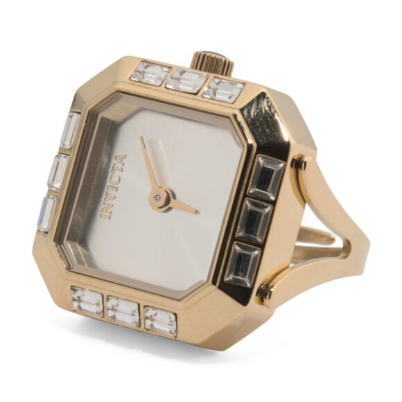 INVICTA Women's Mini Angel Lady Stainless Steel Gold Silver Dial Ring Watch - Picture 3 of 4